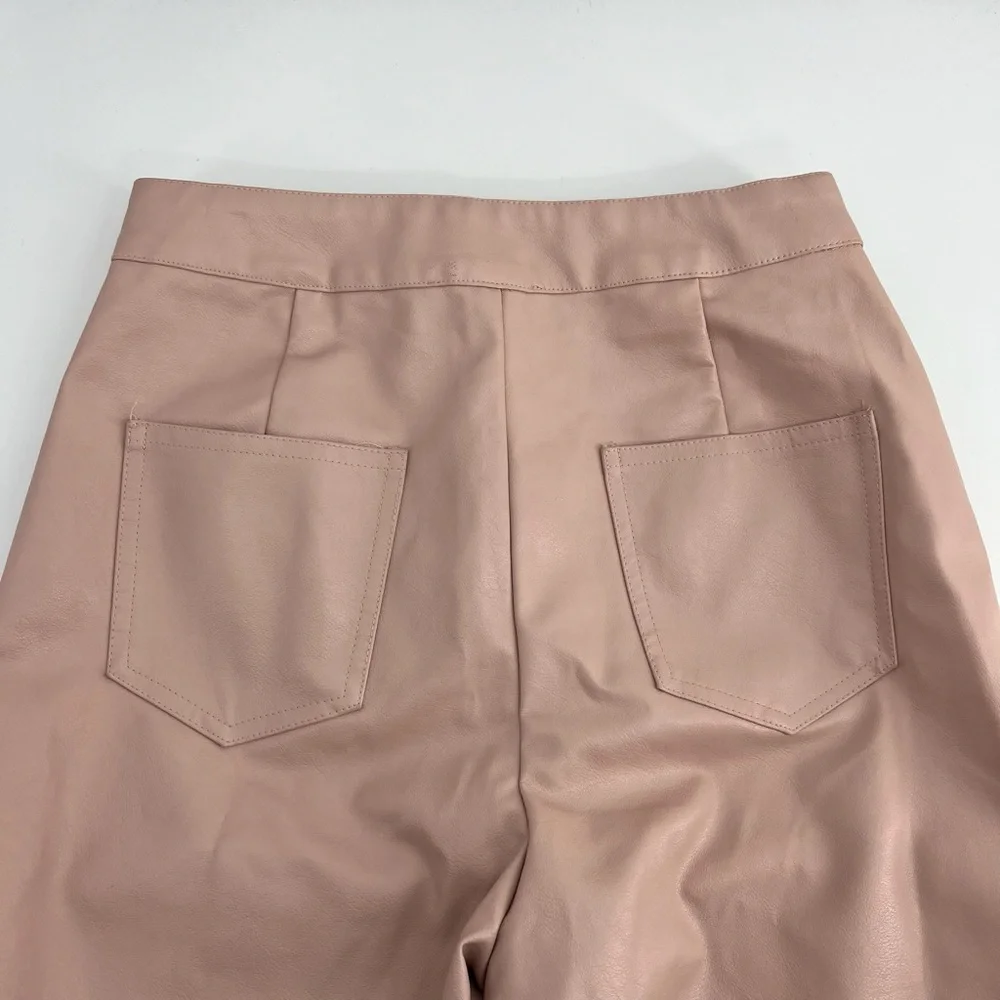 Bailey Rose Small Miley Vegan‎ Leather Blush Pink High-Waisted Pants